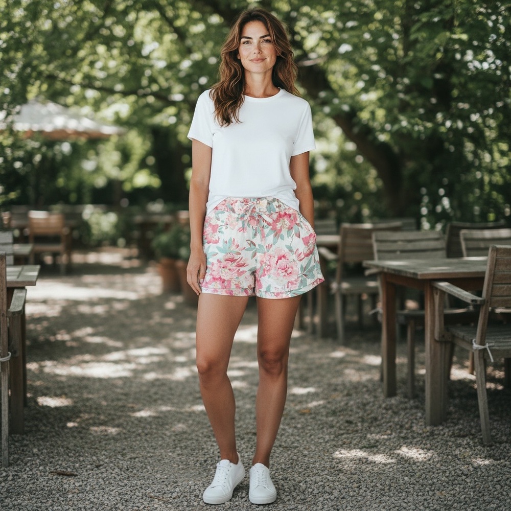 🔥FINAL SALE🔥 LOFT Floral High Waist Women's Shorts - Pink and Green